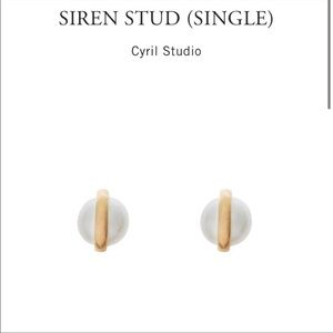 Catbird Siren Stud - 14k gold and pearl - SINGLE